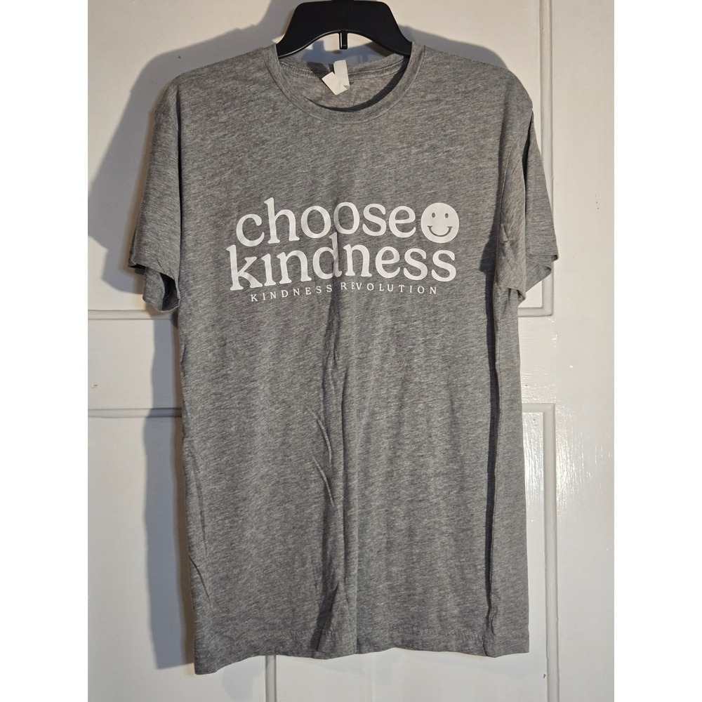 Cotton Heritage Mens Choose Kindness Graphic T-Shirt Gray Size M Smiley Face